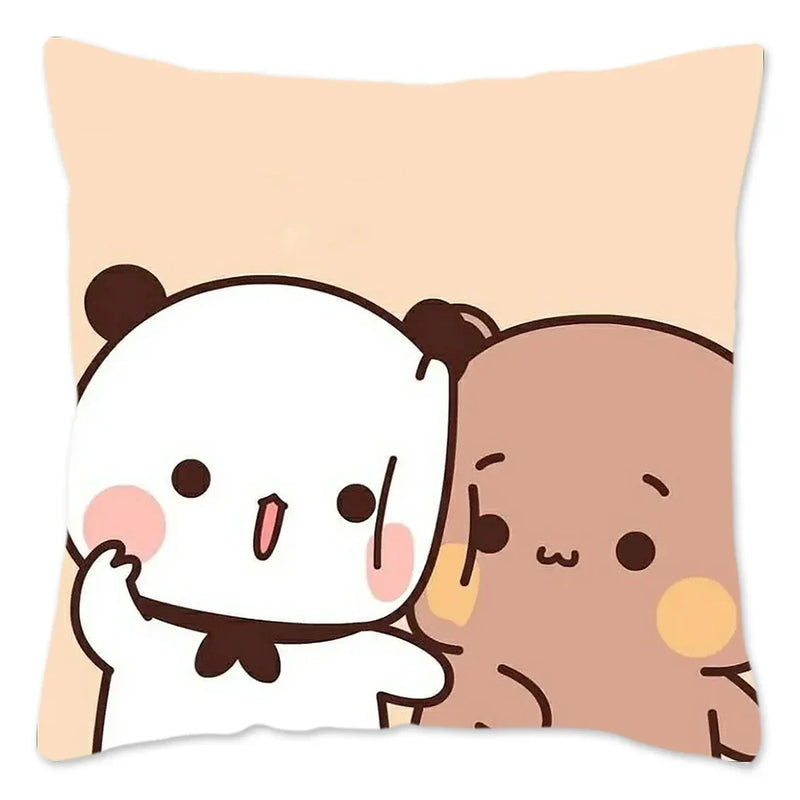 Cute Panda Bears Printed Pillow Case for Sofa Decoration by Axyaa