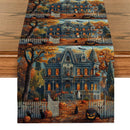 Axyaa Halloween Castle Cat Table Runner Kitchen Dining Decoration