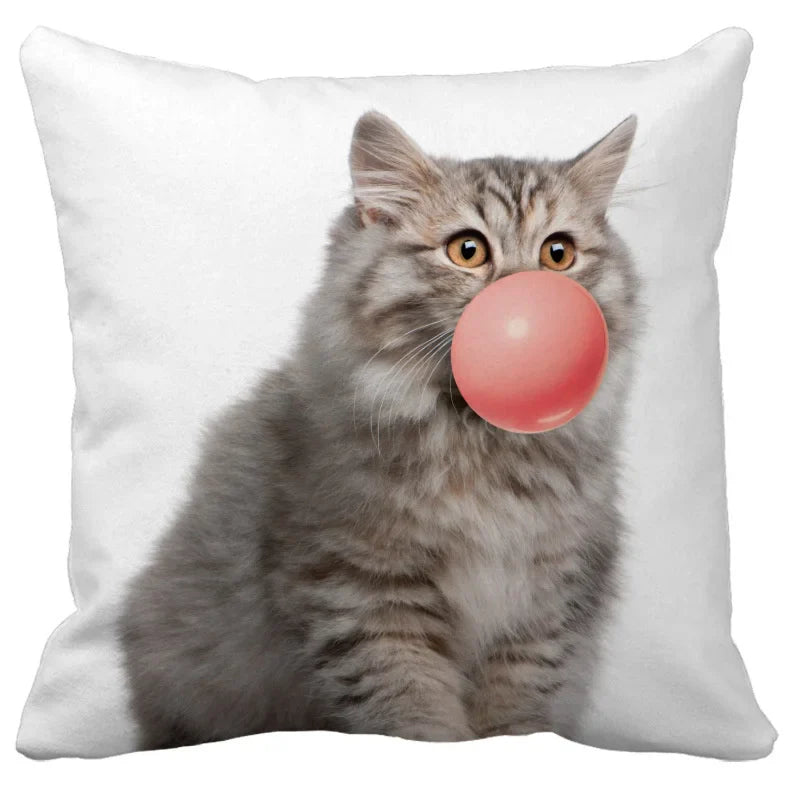 Axyaa Cute Cat Pillowcase Bubble Black  Kids Gift Decor Custom