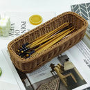 Axyaa Rattan Storage Basket: Durable Rectangle Container for Home Decor & Organization