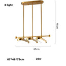 Axyaa Golden Iron Glass Chandelier: Postmodern Art Deco Lighting for Dining Room