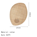 Axyaa Handmade Rattan Floor Lamp, Office LED Standing Light for Living Room & Bedroom