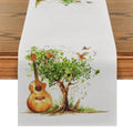 Axyaa Watercolor Birds Tree Guitar Table Runner Kitchen Dining Decor