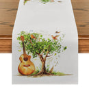Axyaa Watercolor Birds Tree Guitar Table Runner Kitchen Dining Decor
