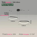 Axyaa Modern Black LED Pendant Light for Bedroom, Living Room, and Study
