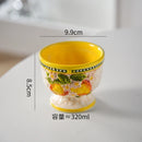 Axyaa Ceramic High-Footed Breakfast Bowl with Lid & Snack Plate
