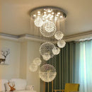 Axyaa Crystal Pendant Chandelier: Modern Luxury Lighting for Home and Hotel