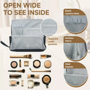 Oxford Cloth Vertical Cosmetic Bag with Compartments by Axyaa