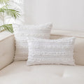 Axyaa Cotton Linen Cut Flowers Pillowcase: Nordic Style Cushion Cover Home Decor