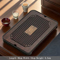 Axyaa Bamboo Tea Tray with Drainage, Modern Design, Small Size for Home and Hotel