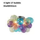 Axyaa Glass Bubble Chandelier Pendant Light for Living Room Bedroom