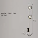 Axyaa Nordic Glass Wall Light Modern Metal Wall Sconce for Bedroom
