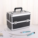 Axyaa Large Makeup Train Case with Lock, 4 Trays Cosmetic Storage Organizer