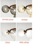 Axyaa Smoke Grey Glass Pendant Light Chandelier for Living Room