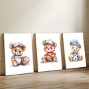 Axyaa Vintage Teddy Bear Sports Wall Art Print for Kids Room