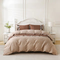 Geometric Boho Duvet Set + Pillowcase, 2/3pc Polyester Bedding, Single King Size, Axyaa Brand
