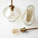 Axyaa Industrial Glass Chandelier for Dining Room Kitchen Loft Bar Pendant Lights