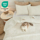King Size Axyaa Velvet Quilt Set - Lightweight Bedding for All Season