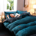 Axyaa Plush Duvet Cover Set - Cozy Winter Bedding for Double Bed