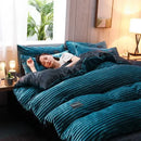 Axyaa Plush Duvet Cover Set - Cozy Winter Bedding for Double Bed