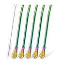 Axyaa Stainless Steel Reusable Drinking Straws Set for Cocktails