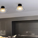 Axyaa Loft LED Wall Lamp Clear Gray Glass Parlor Sconce Black Metal