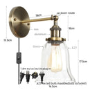 Axyaa Industrial Glass Wall Sconce Art Light for Stair, Foyer, Bedroom & Dining Room