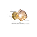Axyaa Brass Vintage Glass LED Wall Sconce Bedroom Living Room Light