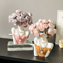 Axyaa Woman Statue Ceramic Vase | Home Decoration Flower Arrangement Accessory