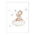 Axyaa Sun Rainbow Bear Canvas Wall Art Poster, Nursery Decor, Kids Room Decoration