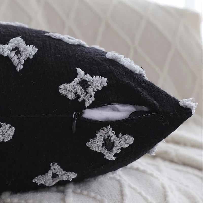 Axyaa 30x50 Black Cushion Covers for Sofa, Chair, and Bed Decor