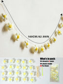 Axyaa Flower Garland: Boho White & Yellow Wall Hanging for Home Decor & Weddings