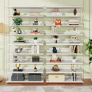 Axyaa 8-Tier Acrylic & Wood Bookcase, 63" Modern Display Storage, Living Room & Bedroom
