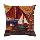 Axyaa Floral Print Linen Pillowcase 45*45cm for Home Decor
