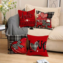 Axyaa Truck Bow Love Plaid Sofa Cushion Cover Sweet Romantic Home Decoration