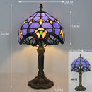 Stained Glass Red Rose Table Lamp 8" - Axyaa Brand