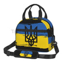 Axyaa Ukraine Flag Insulated Lunch Bag with Shoulder Strap - Cooler Bento Tote for Work & School