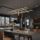 Axyaa Modern Black Iron Art Circular Chandelier for Living Room