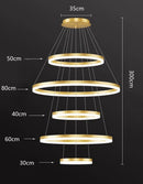 Axyaa Modern LED Pendant Staircase Chandeliers for Living Room Indoor Lighting
