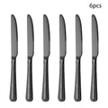 Axyaa 24-piece Stainless Steel Black Tableware Set - Knife, Fork, Spoon