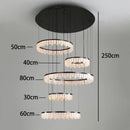Axyaa Modern Crystal Chandelier Stair Pendant Lamp Interior Lighting for Living Room