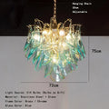 Axyaa Blue Glass Petal LED Pendant Chandelier for Home Decor Lighting