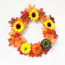 Axyaa Fall Wreath with Pumpkin, Pine Cones, Berries, Maple Garland - Thanksgiving Decor