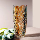 Axyaa Jade Gold Crystal Glass Vase for Living Room Flower Arrangement