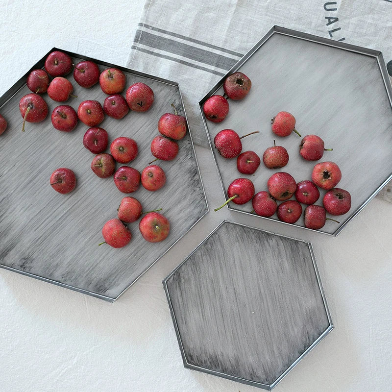 Axya Hexagon Jewelry Storage Tray - Elegant Desktop Decoration and Dessert Plate