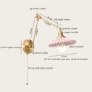 Axyaa French Cream Resin LED Wall Light with Pull Chain Switch - Vintage Copper Wandlamp