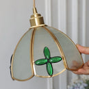 Axyaa Tiffany Glass Pull Chain Wall Sconce LED Lamp - Adjustable Bedroom Mirror Light