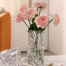 Axyaa Glass Vase for Elegant Living Room Decor - Hydroponic Water Culture Flower Arrangement