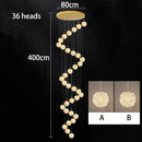 Axyaa Crystal Chandelier Stair Pendant Lighting Modern Home Décor Living Room Lights