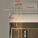 Axyaa Crystal Chandelier Stair Pendant Living Room Interior Lighting